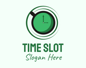 Green Tea Time Clock logo design