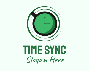 Green Tea Time Clock logo design