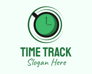 Green Tea Time Clock logo design