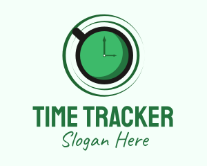 Green Tea Time Clock logo design