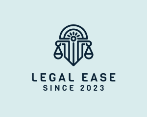 Judiciary - Legal Pillar Scales logo design