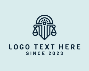 Law - Legal Pillar Scales logo design