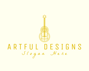 Ornate Elegant Guitar logo design