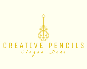 Ornate Elegant Guitar logo design