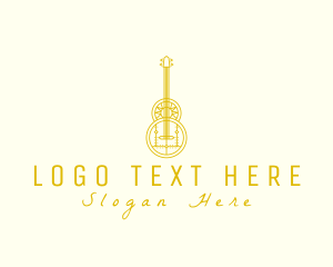 Lineart - Ornate Elegant Guitar logo design