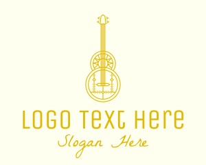 Retro - Golden Retro Guitar logo design