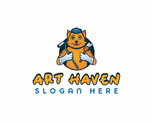 Renovation Painter Cat logo design