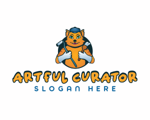 Renovation Painter Cat logo design