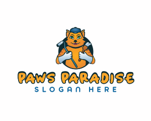 Renovation Painter Cat logo design