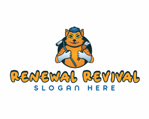 Renovation Painter Cat logo design