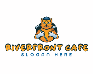 Renovation Painter Cat logo design