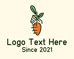 Organic Foods - Farmer Hand Carrot logo design