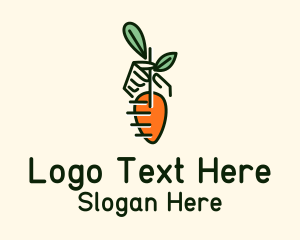 Hand Carrot Leaf Logo