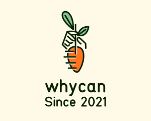 Organic Farm - Farmer Hand Carrot logo design
