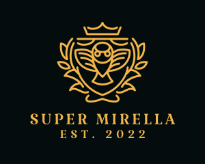 Gold - Royal Owl Bird Crest logo design