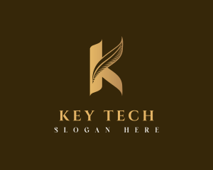 Luxury Feather Letter K logo design