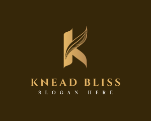 Luxury Feather Letter K logo design