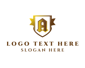 Letter A - Luxury Antique Banner Shield logo design