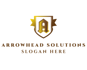 Luxury Antique Banner Shield logo design