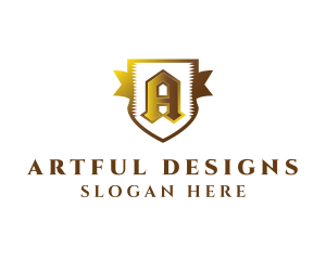 Luxury Antique Banner Shield logo design