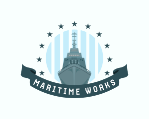 Army War Ship logo design