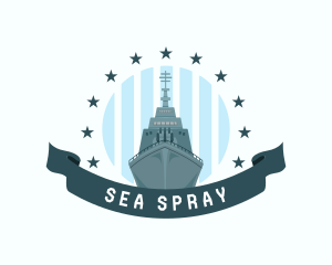 Army War Ship logo design