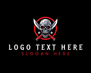 Weapon - Skull Knife Weapon logo design