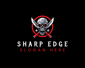 Knife - Skull Knife Weapon logo design