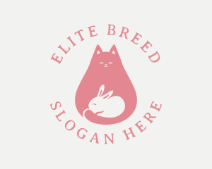 Pet Cat Rabbit logo design