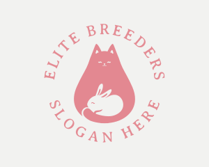 Breeding - Pet Cat Rabbit logo design