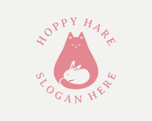 Pet Cat Rabbit logo design