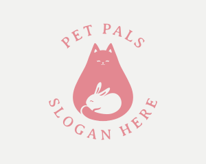 Pet Cat Rabbit logo design