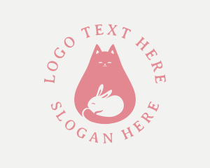 Pet Cat Rabbit Logo