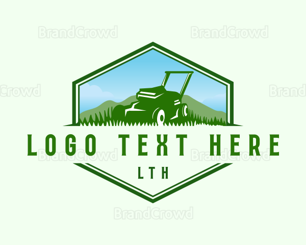 Landscape Lawn Mower Tool Logo