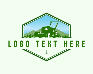 Landscape Lawn Mower Tool Logo