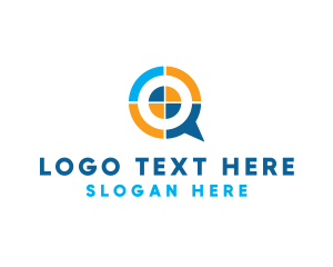 Public Relations - Modern Target Chat logo design