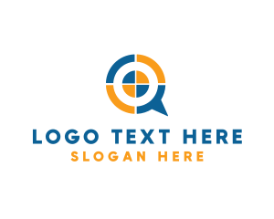 Virtual - Modern Target Chat logo design