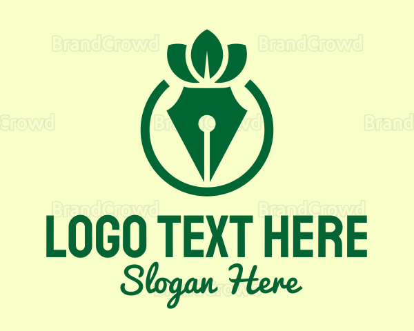 Green Herbal Pen Logo