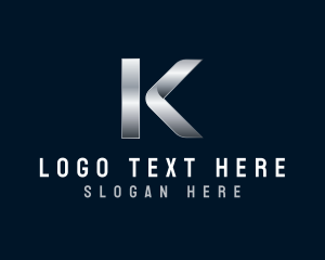 Metallic - Metallic Industrial Iron Letter K logo design