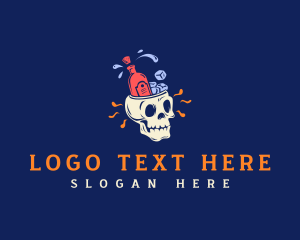 Trasher - Cool Liquor Skull logo design