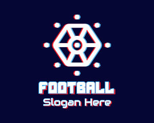 Online - Glitchy Hexagon Tech logo design