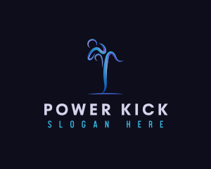 Kick Boxing Sports Athlete logo design