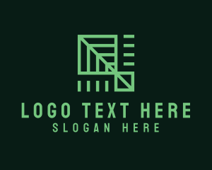 Square - Geometric Organic Leaf logo design