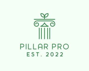 Natural Eco Pillar  logo design