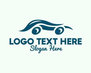 Car Shop - Blue Swoosh Car logo design
