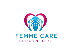 Loving Home Care Heart logo design