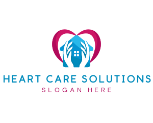 Loving Home Care Heart logo design