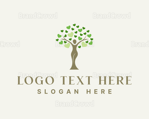 Woman Tree Heart Logo