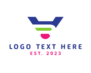 Virtual Reality - Letter VR Technology Gadget logo design
