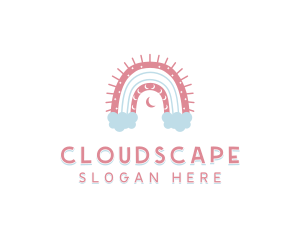 Clouds - Boho Rainbow Childcare logo design